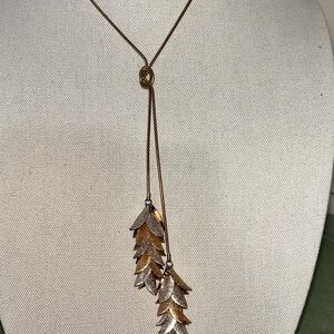 Elegant Gold and Silver Leaf Cascade Necklace